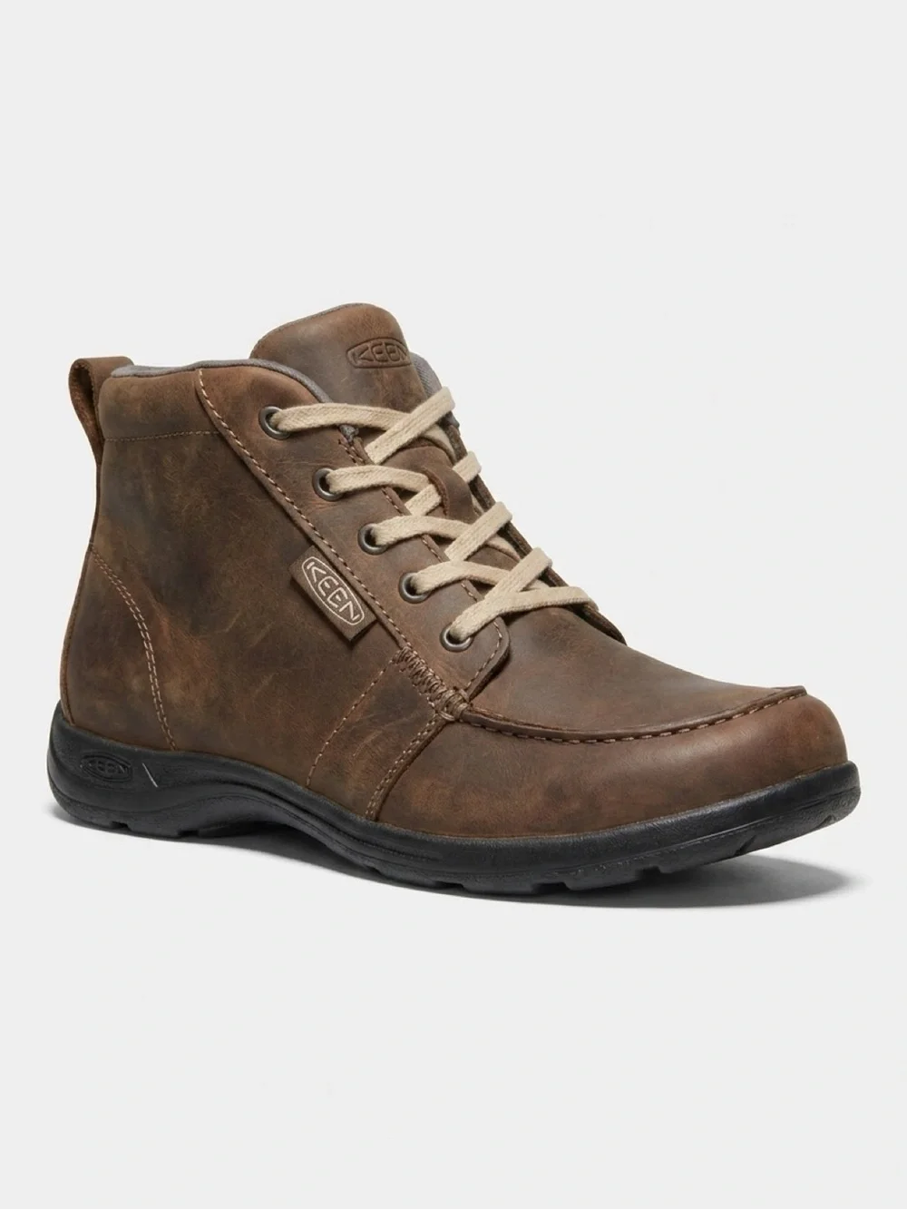 KEEN Brown Leather Chukka Boots with Tan Laces size 9.5